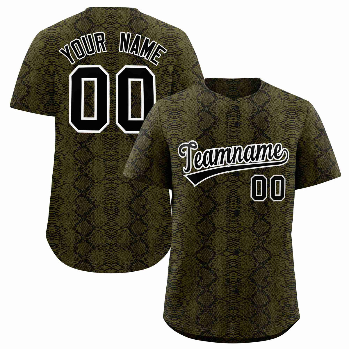 Custom Multi Color Snakeskin Pattern Authentic Baseball Jersey