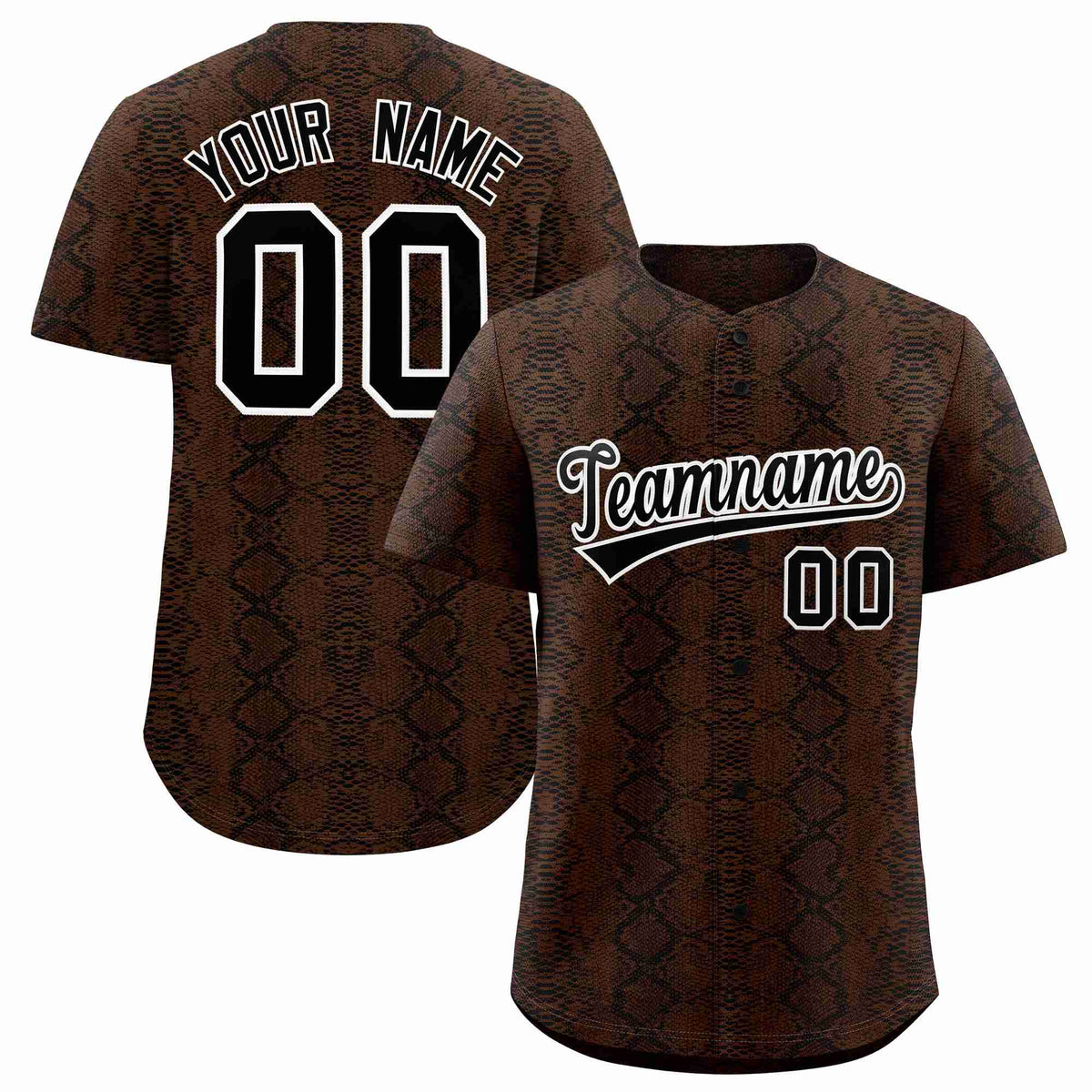 Custom Multi Color Snakeskin Pattern Authentic Baseball Jersey