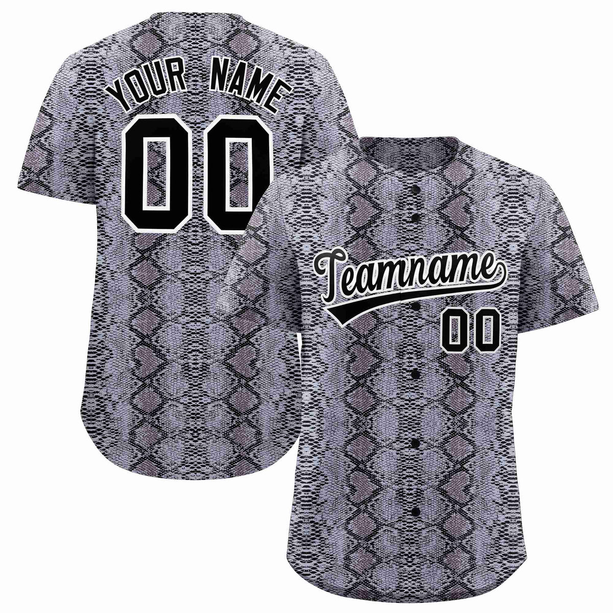 Custom Multi Color Snakeskin Pattern Authentic Baseball Jersey