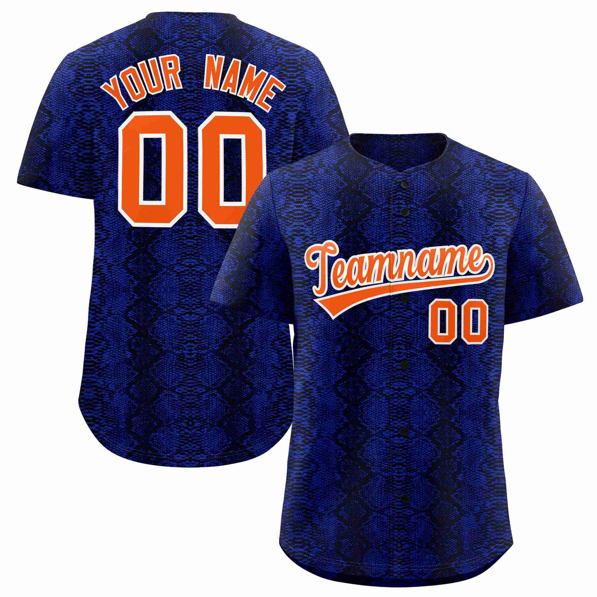 Custom Multi Color Snakeskin Pattern Authentic Baseball Jersey