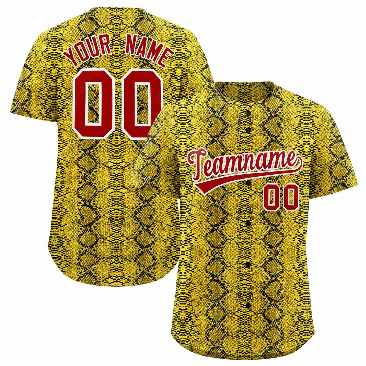Custom Multi Color Snakeskin Pattern Authentic Baseball Jersey