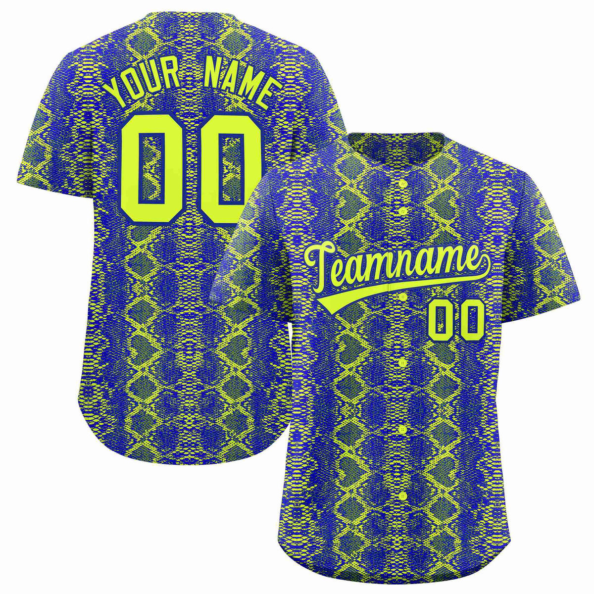 Custom Multi Color Snakeskin Pattern Authentic Baseball Jersey