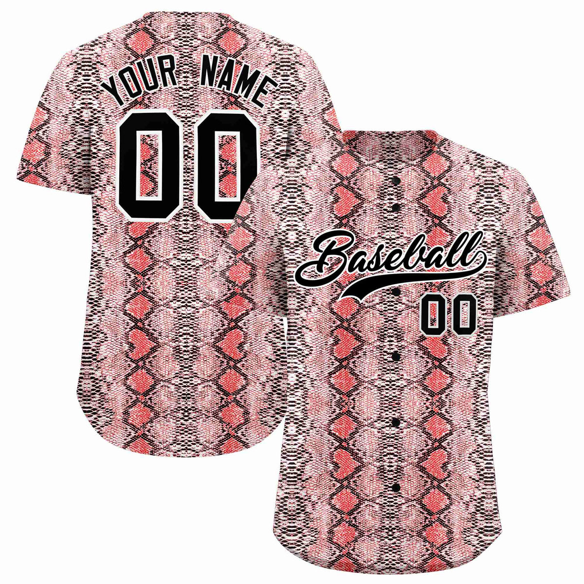Custom Multi Color Snakeskin Pattern Authentic Baseball Jersey