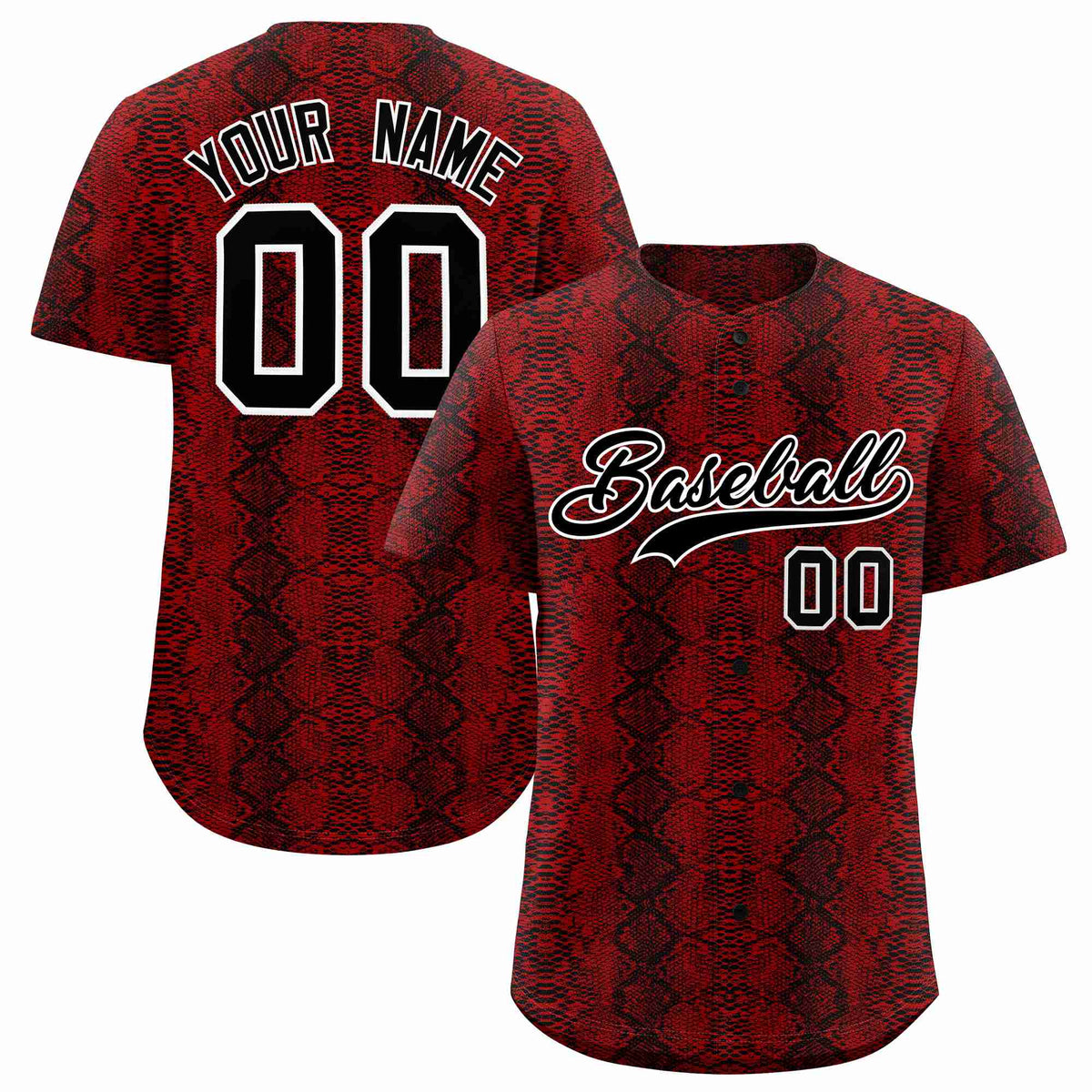 Custom Multi Color Snakeskin Pattern Authentic Baseball Jersey
