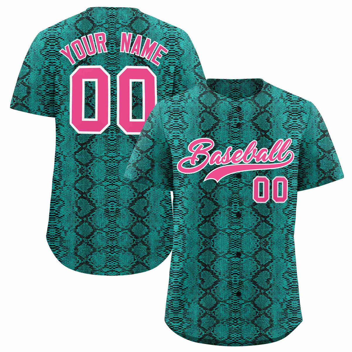 Custom Multi Color Snakeskin Pattern Authentic Baseball Jersey