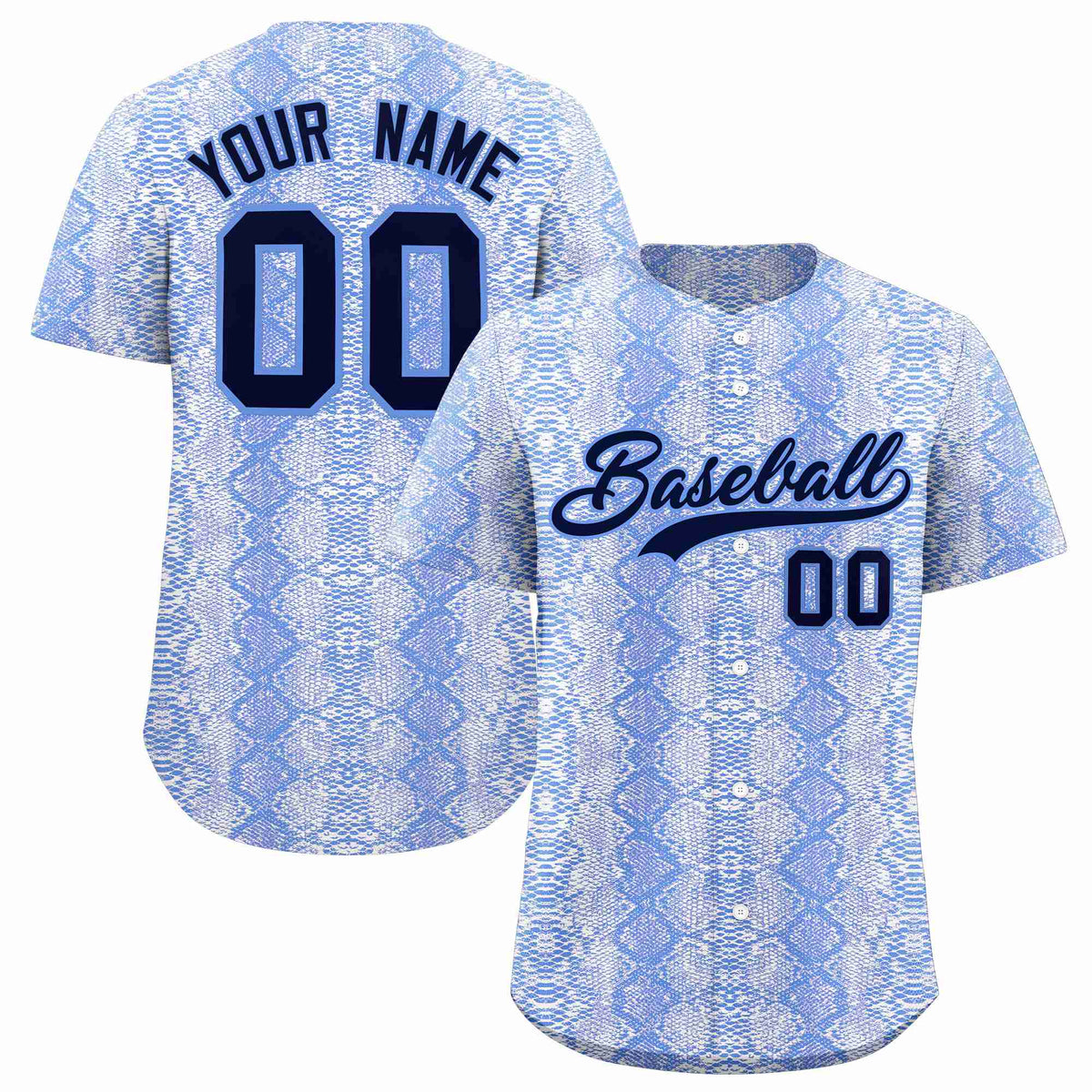 Custom Multi Color Snakeskin Pattern Authentic Baseball Jersey