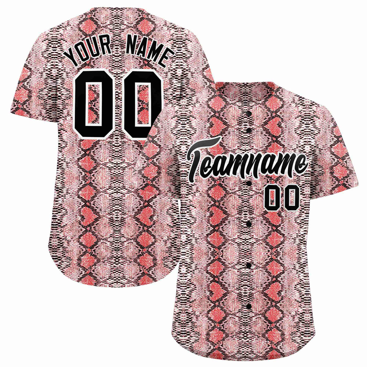 Custom Multi Color Snakeskin Pattern Authentic Baseball Jersey