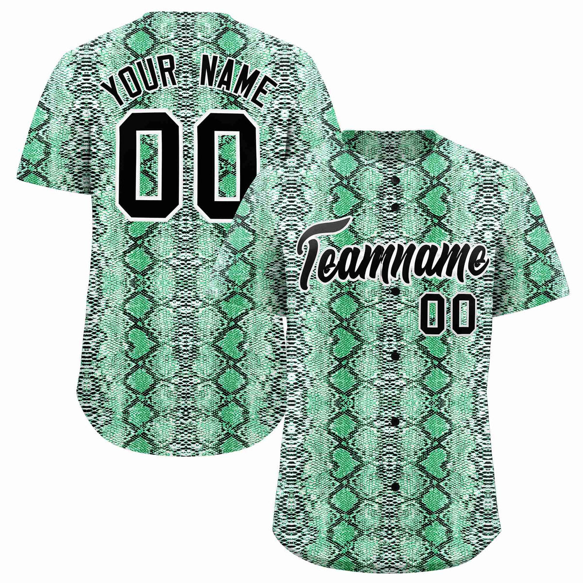 Custom Multi Color Snakeskin Pattern Authentic Baseball Jersey