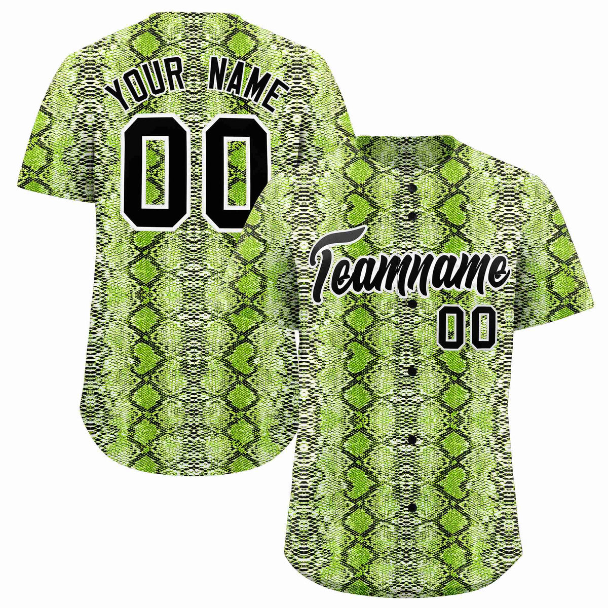 Custom Multi Color Snakeskin Pattern Authentic Baseball Jersey