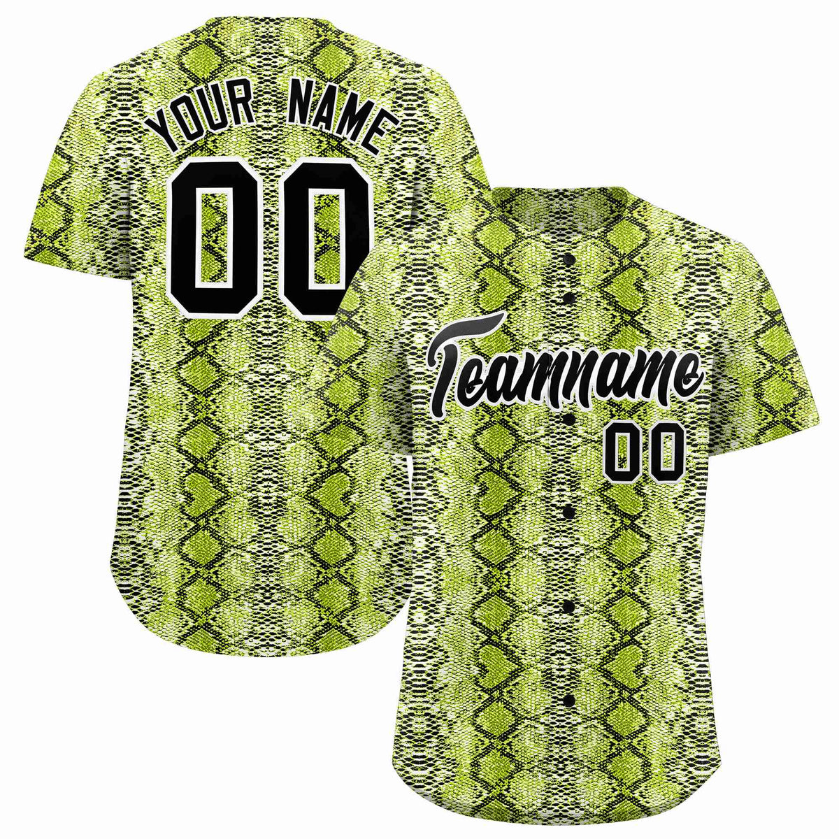 Custom Multi Color Snakeskin Pattern Authentic Baseball Jersey