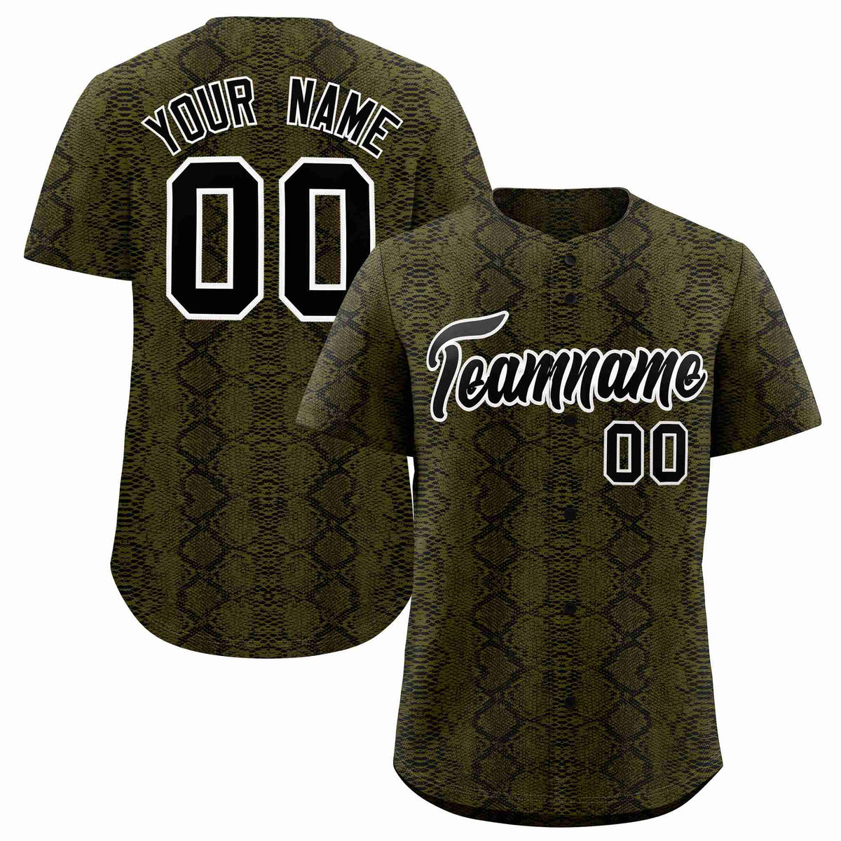 Custom Multi Color Snakeskin Pattern Authentic Baseball Jersey