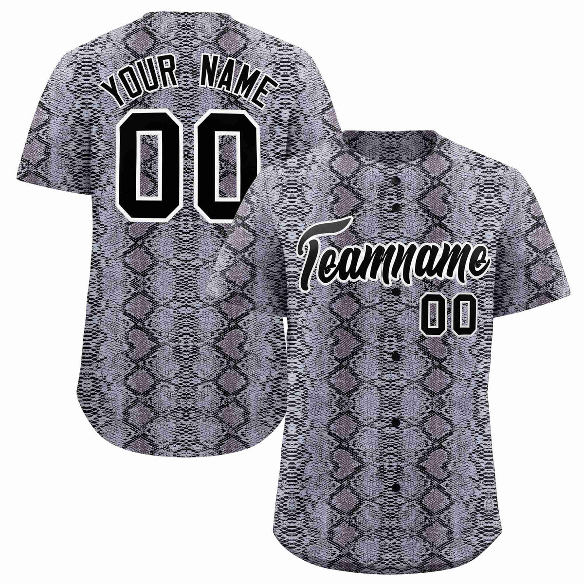Custom Multi Color Snakeskin Pattern Authentic Baseball Jersey