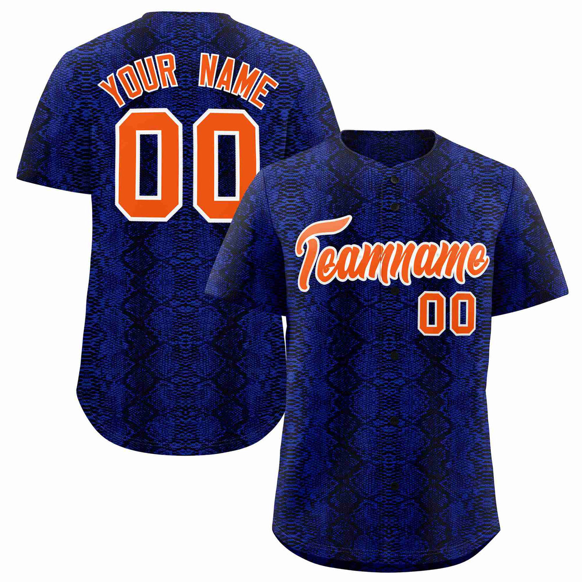 Custom Multi Color Snakeskin Pattern Authentic Baseball Jersey