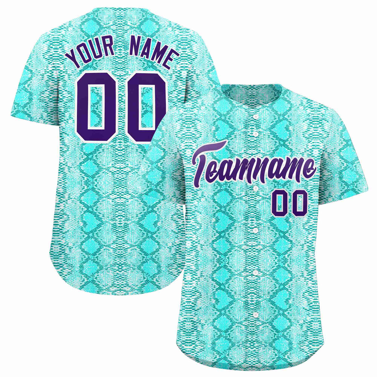 Custom Multi Color Snakeskin Pattern Authentic Baseball Jersey