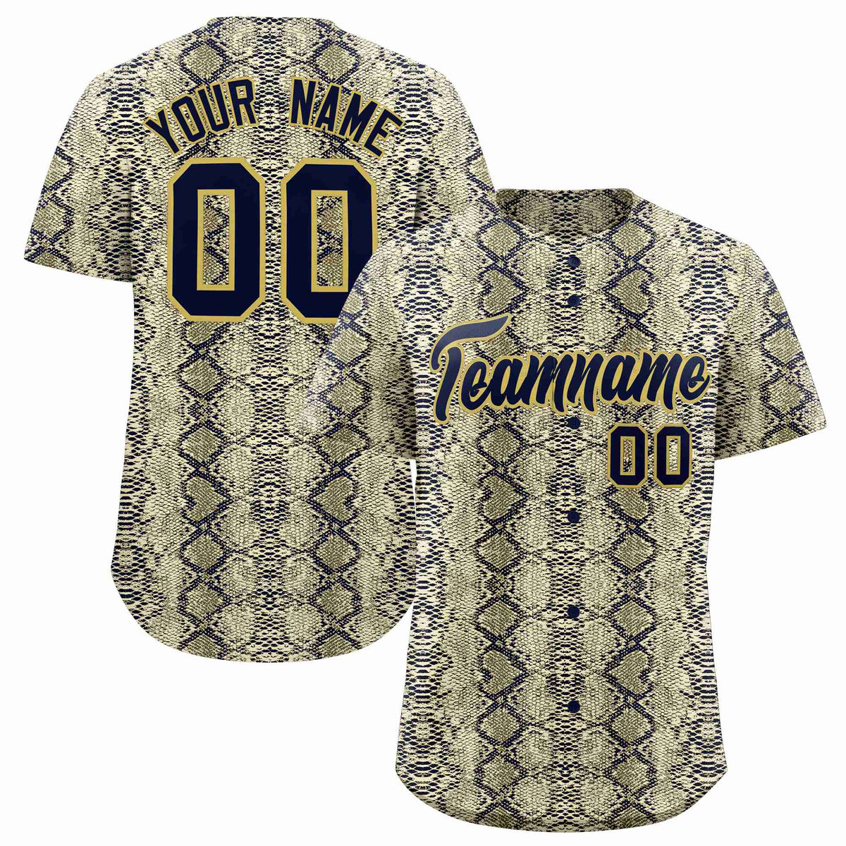 Custom Multi Color Snakeskin Pattern Authentic Baseball Jersey