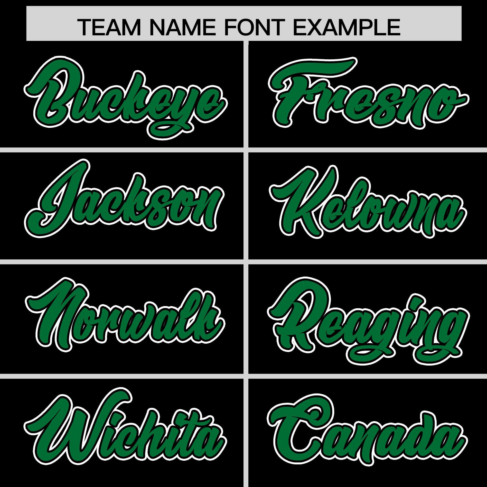 Custom Black Kelly Green Personalized Edge Color Block Authentic Baseball Jersey