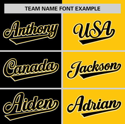 Custom Black Gold Two Tone Striped Fashion Authentic Baseball Jersey