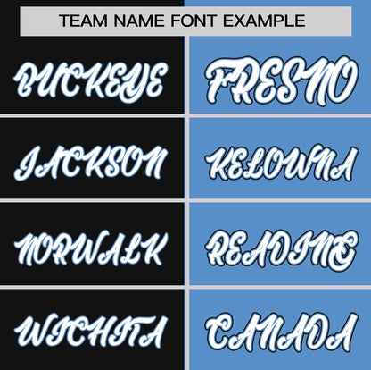 Custom Black Light Blue Two Tone Striped Fashion Authentic Baseball Jersey