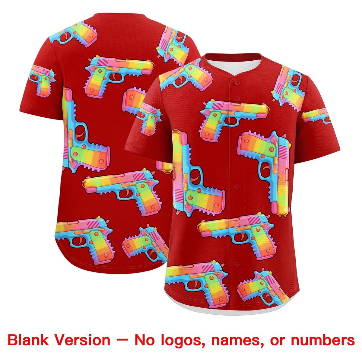 Custom Youth Baseball Jersey Red Black Sugar-Coated Firepower Graffiti Pattern Street Style