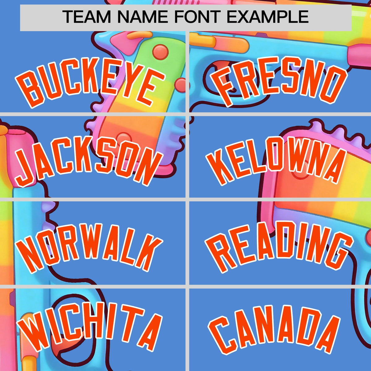 Custom Youth Baseball Jersey Powder Blue Orange Sugar-Coated Firepower Graffiti Pattern Hip-hop