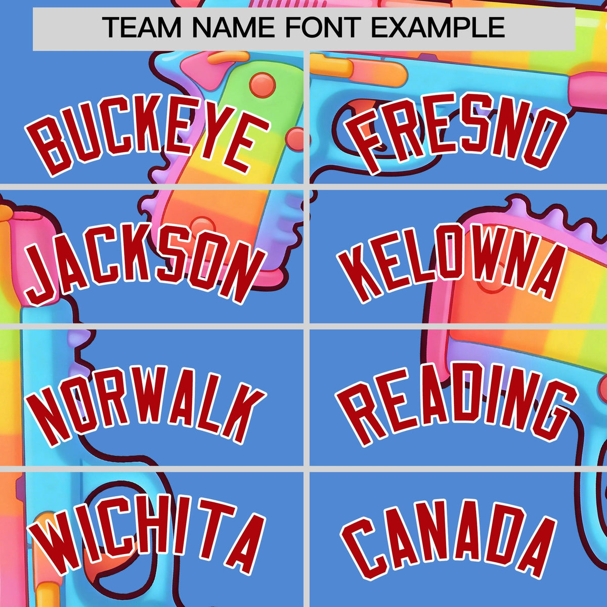 Custom Youth Baseball Jersey Powder Blue Red Sugar-Coated Firepower Graffiti Pattern Urban Fashion