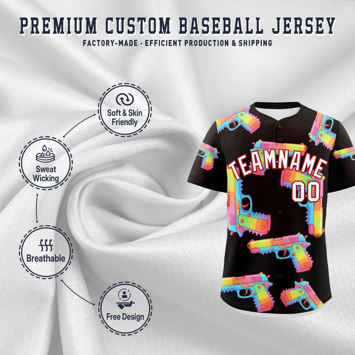 Custom Youth Baseball Jersey Brown White Sugar-Coated Firepower Graffiti Pattern Street Style