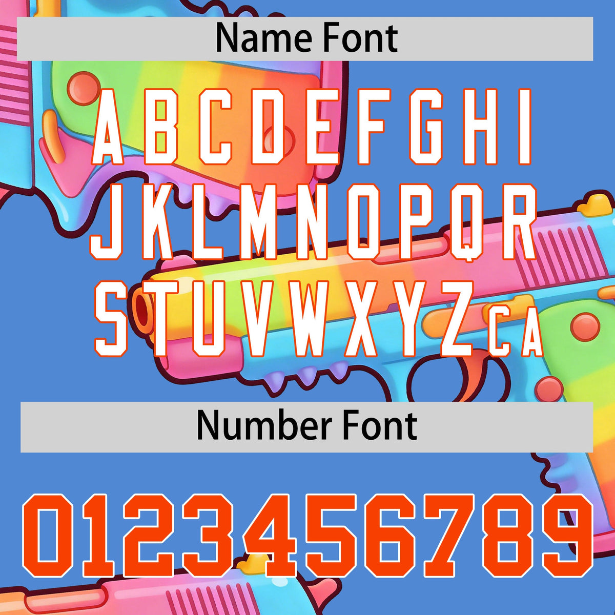 Custom Youth Baseball Jersey Powder Blue Orange Sugar-Coated Firepower Graffiti Pattern Hip-hop