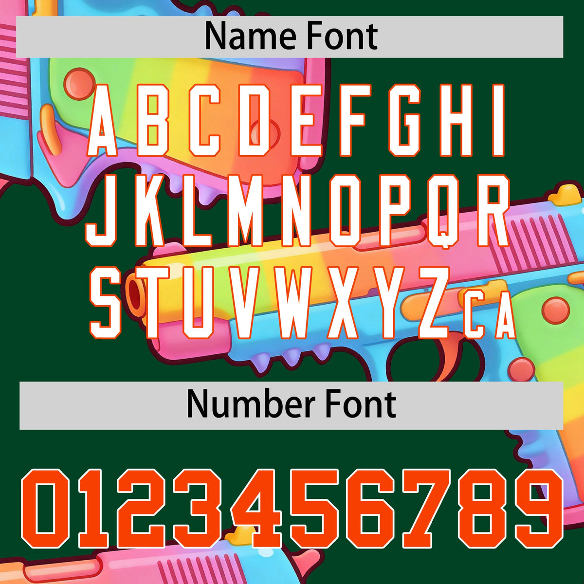 Custom Youth Baseball Jersey Dark Green Orange Sugar-Coated Firepower Graffiti Pattern Hip-hop