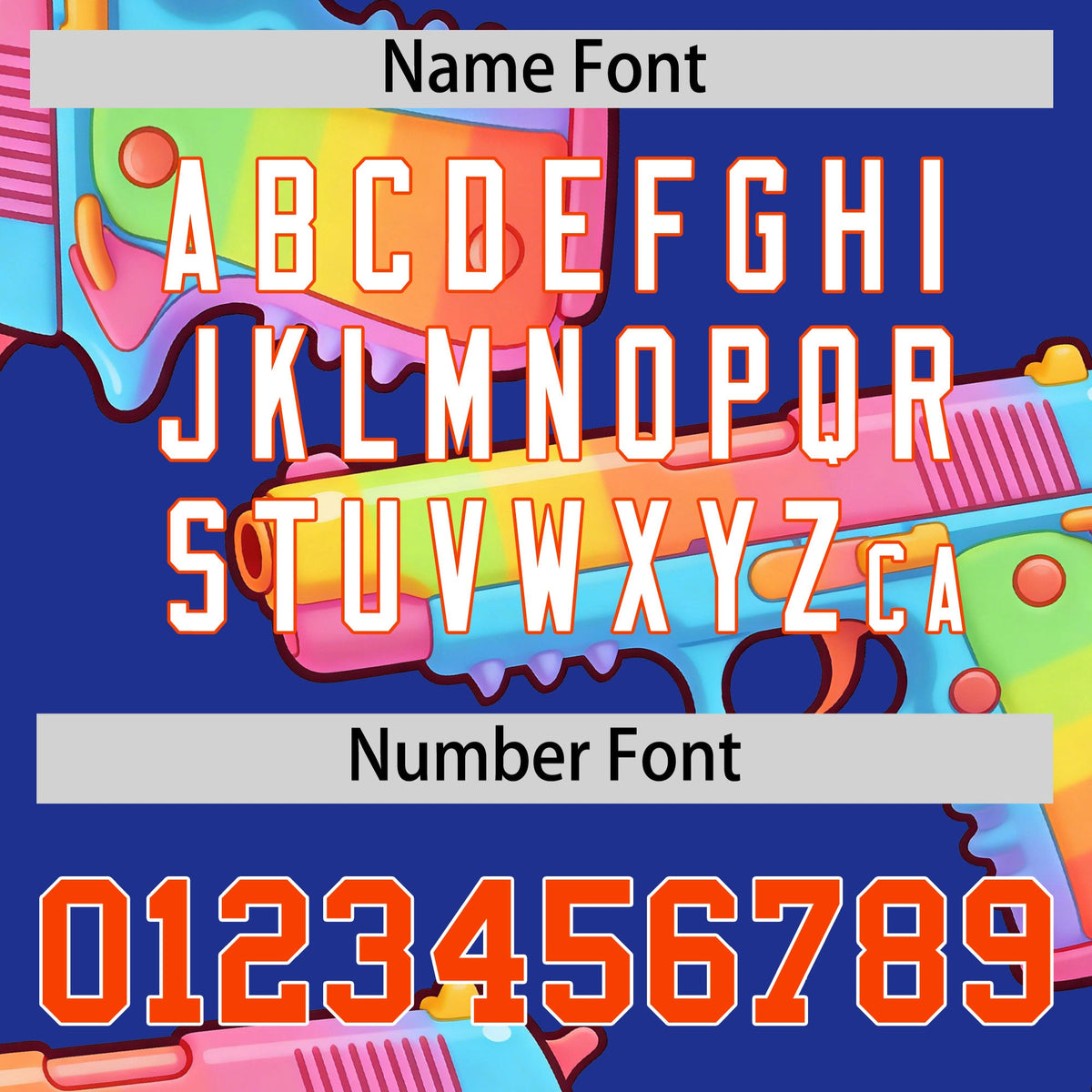 Custom Youth Baseball Jersey Royal Blue Orange Sugar-Coated Firepower Graffiti Pattern Street Style