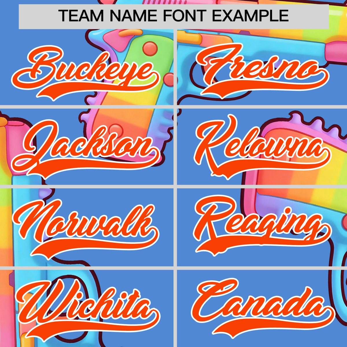 Custom Youth Baseball Jersey Powder Blue Orange Sugar-Coated Firepower Graffiti Pattern Hip-hop