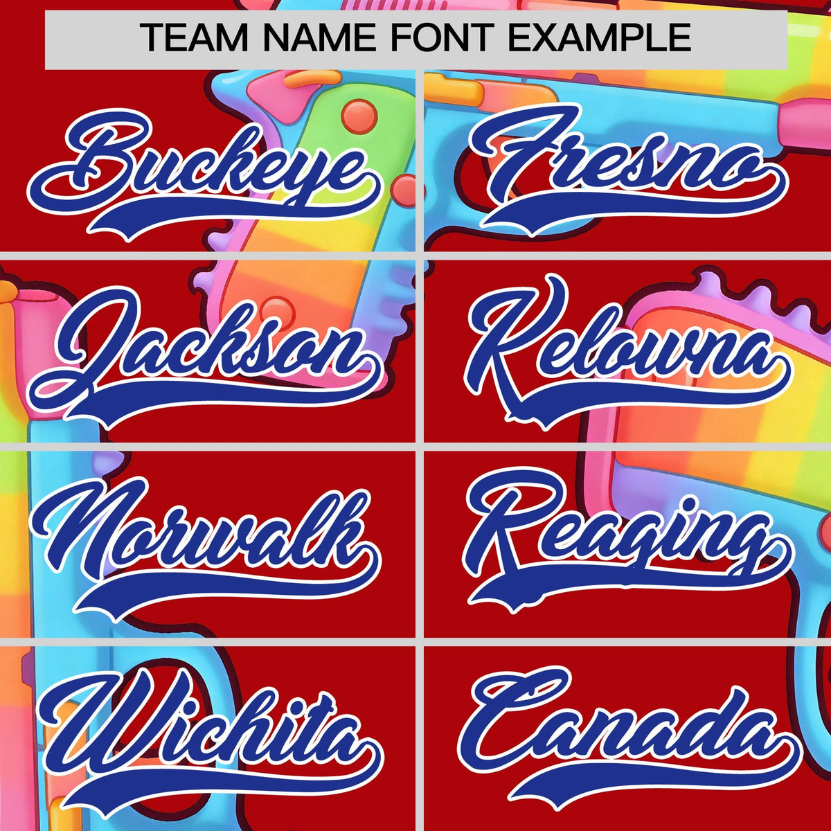 Custom Youth Baseball Jersey Red Royal Blue Sugar-Coated Firepower Graffiti Pattern Hip-hop