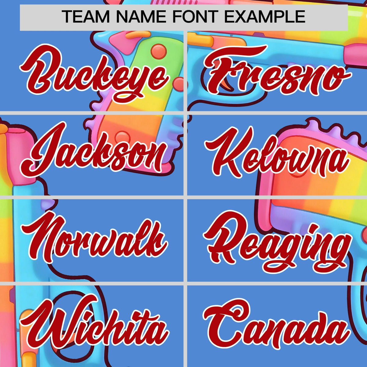 Custom Youth Baseball Jersey Powder Blue Red Sugar-Coated Firepower Graffiti Pattern Urban Fashion