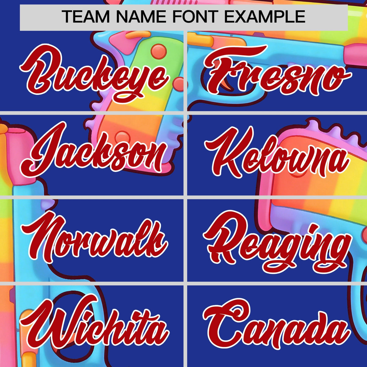 Custom Youth Baseball Jersey Royal Blue Red Sugar-Coated Firepower Graffiti Pattern Urban Fashion