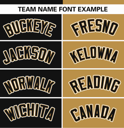 Custom Black Old Gold Stripe-Solid Combo Fashion Authentic Baseball Jersey