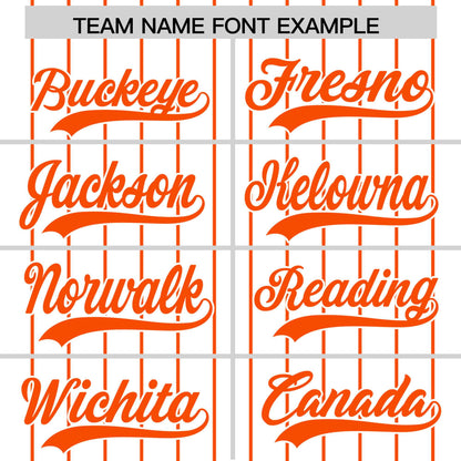 Custom White Orange Pinstripe Personalized Two-Tone Authentic Baseball Jersey