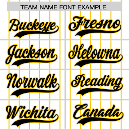 Custom White Gold Pinstripe Personalized Two-Tone Authentic Baseball Jersey