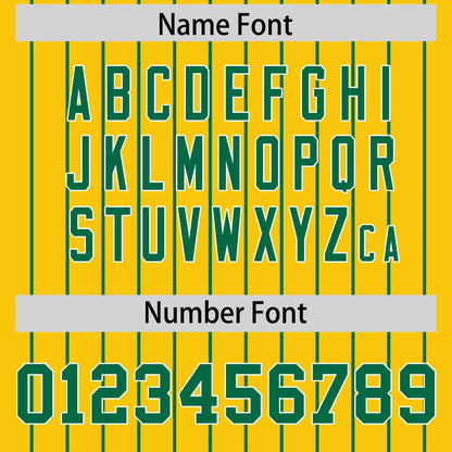 Custom Kelly Green Gold Pinstripe Personalized Two-Tone Authentic Baseball Jersey