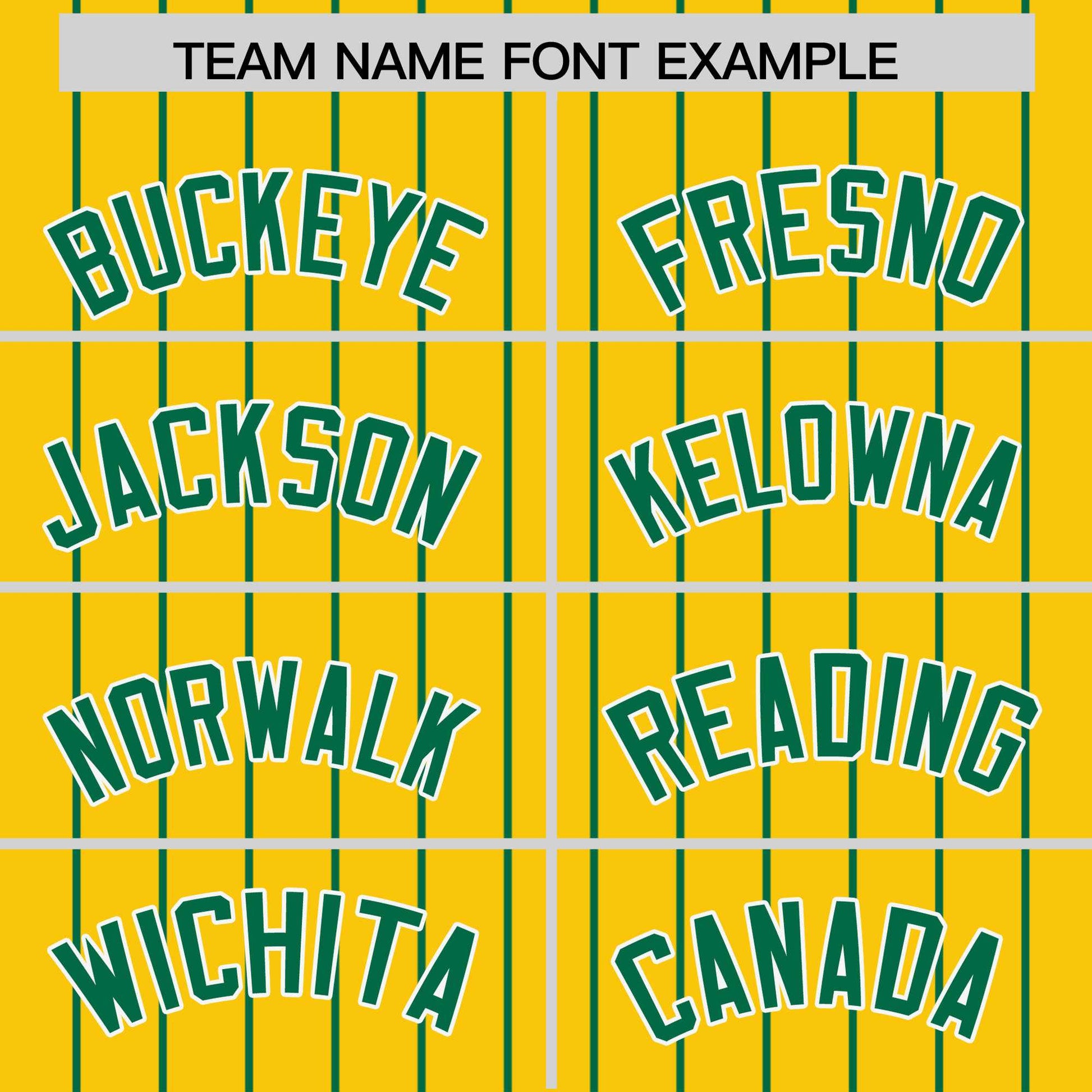 Custom Gold Kelly Green Pinstripe Personalized Two-Tone Authentic Baseball Jersey