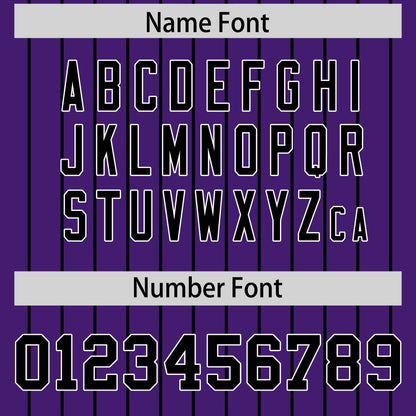 Custom Black Purple Pinstripe Personalized Two-Tone Authentic Baseball Jersey