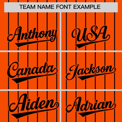 Custom Orange Black Pinstripe Personalized Two-Tone Authentic Baseball Jersey