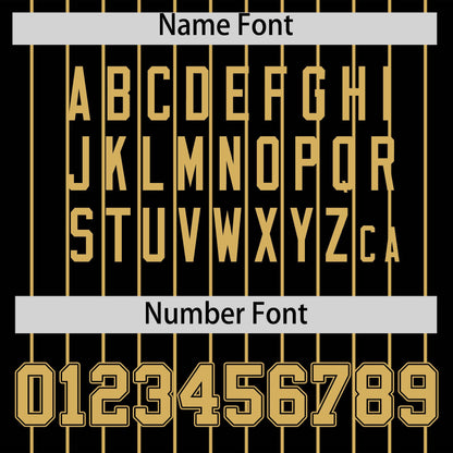 Custom Old Gold Black Pinstripe Personalized Two-Tone Authentic Baseball Jersey