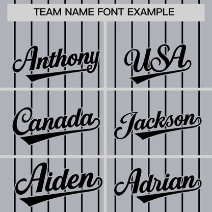 Custom Gray Black Pinstripe Personalized Two-Tone Authentic Baseball Jersey