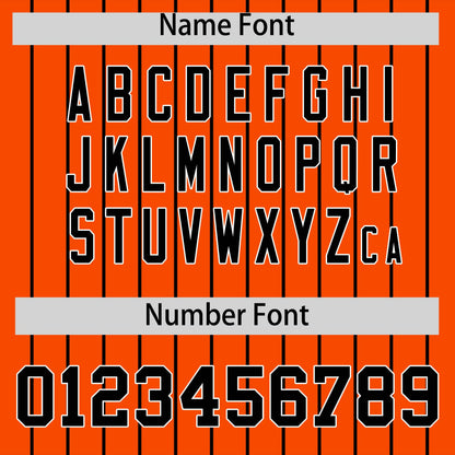 Custom Black Orange Pinstripe Personalized Two-Tone Authentic Baseball Jersey