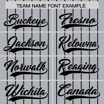 Custom Gray Black Pinstripe Personalized Two-Tone Authentic Baseball Jersey