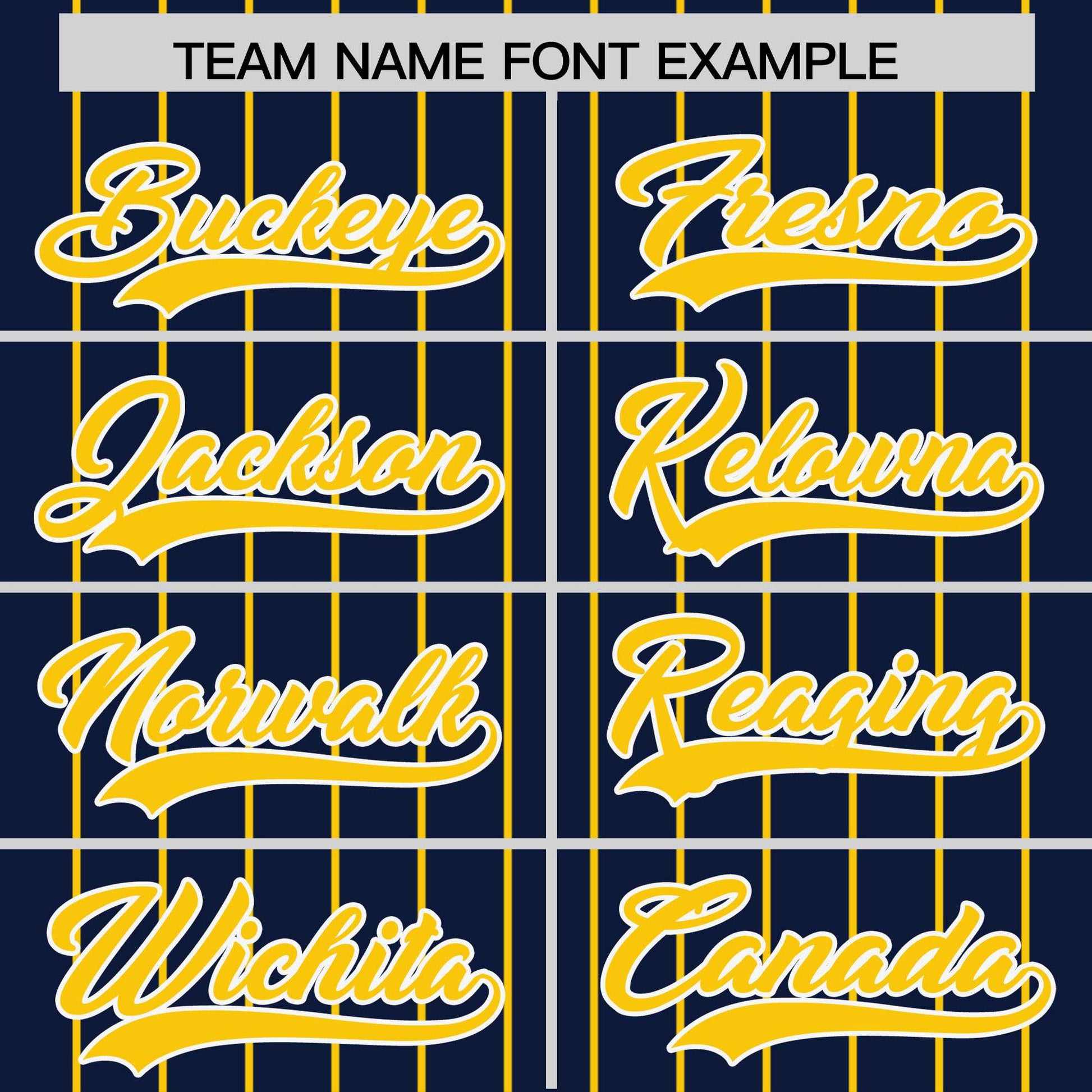 Custom Navy Gold Pinstripe Personalized Two-Tone Authentic Baseball Jersey