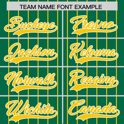 Custom Kelly Green Gold Pinstripe Personalized Two-Tone Authentic Baseball Jersey