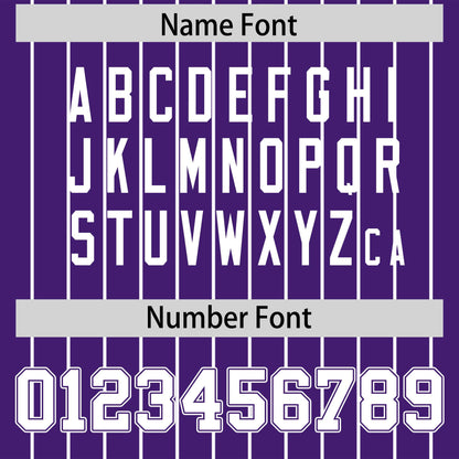 Custom White Purple Pinstripe Personalized Two-Tone Authentic Baseball Jersey