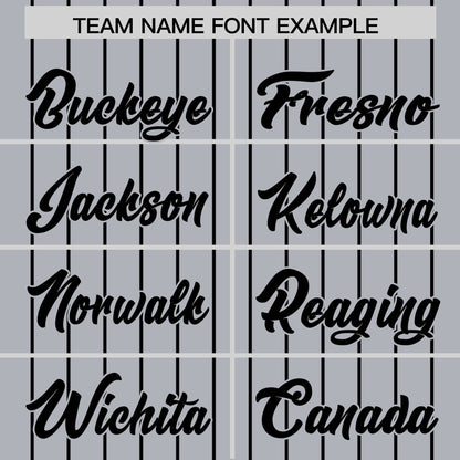 Custom Gray Black Pinstripe Personalized Two-Tone Authentic Baseball Jersey