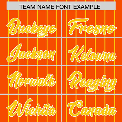 Custom Orange Gold Pinstripe Personalized Two-Tone Authentic Baseball Jersey