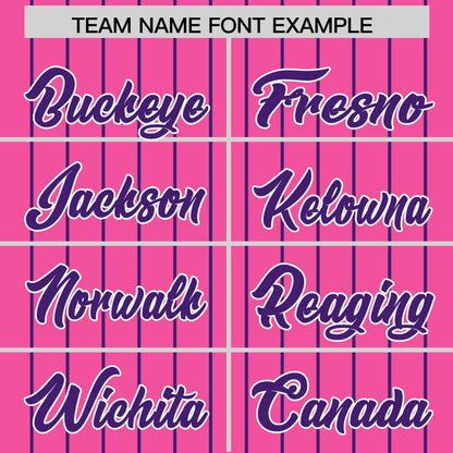 Custom Pink Purple Pinstripe Personalized Two-Tone Authentic Baseball Jersey
